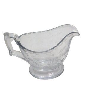 Creamer Clear Cut Glass Leaves Crystal